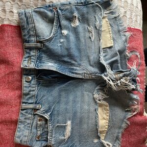 Zara Distressed Denim Shorts